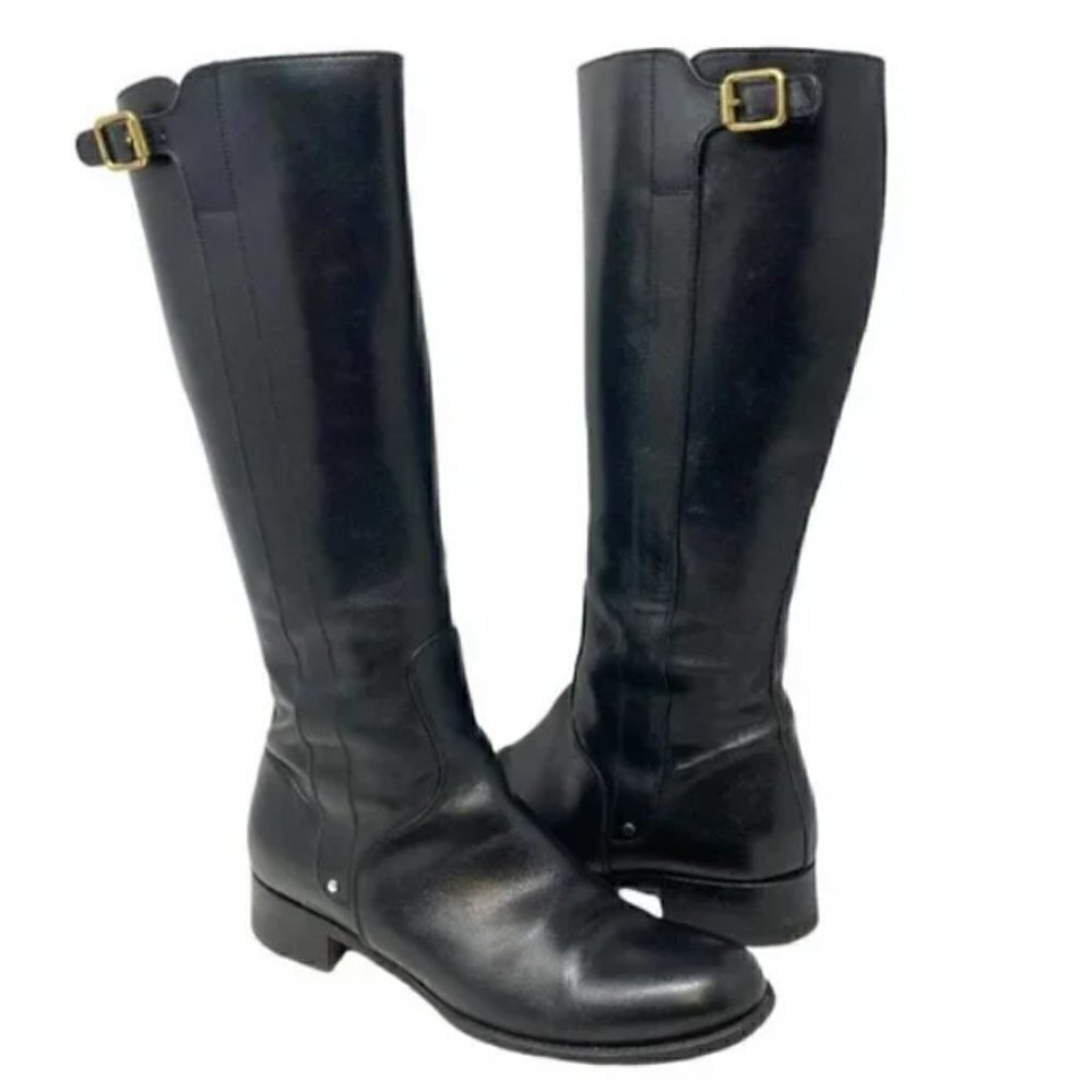 Rupert Sanderson London Black Leather Knee-High Riding Boots - Size 8.5